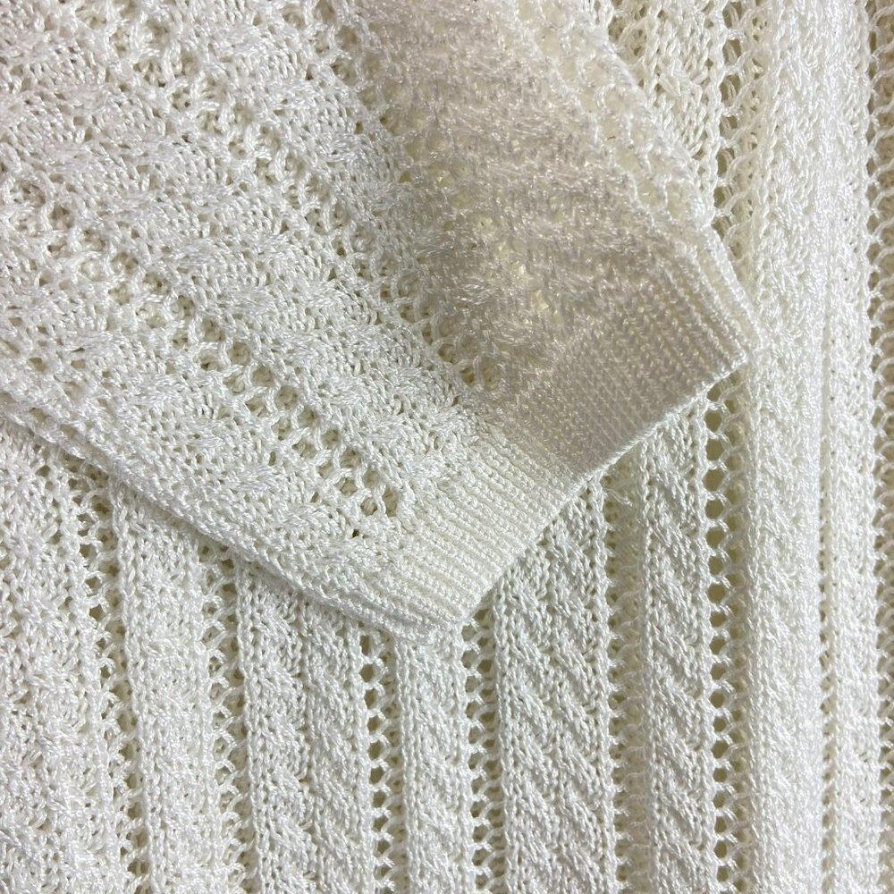 Talbots White 3/4 Sleeve Sweater Boat Neck Size Medium - Picture 4 of 9